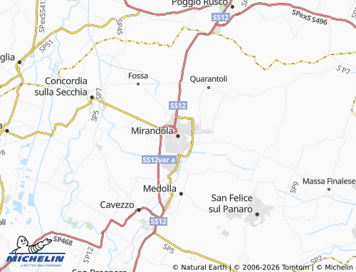 MICHELIN Mirandola map - ViaMichelin