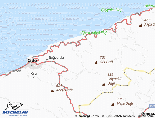 MICHELIN Çayüstü map - ViaMichelin