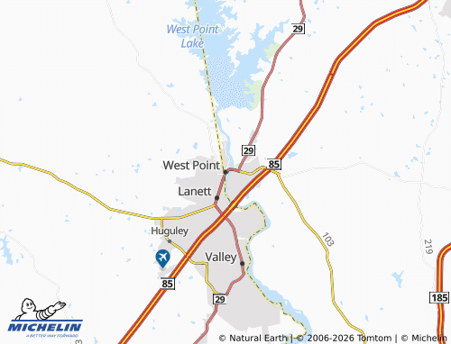 Kaart MICHELIN West Point - ViaMichelin