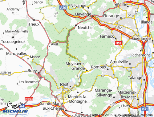 Carte MICHELIN Moyeuvre-Petite - ViaMichelin