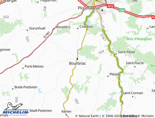 MICHELIN Bourbriac map - ViaMichelin