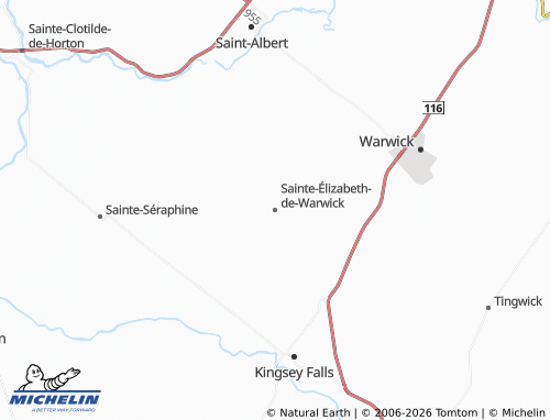 Mappa MICHELIN Sainte-Élizabeth-de-Warwick - ViaMichelin