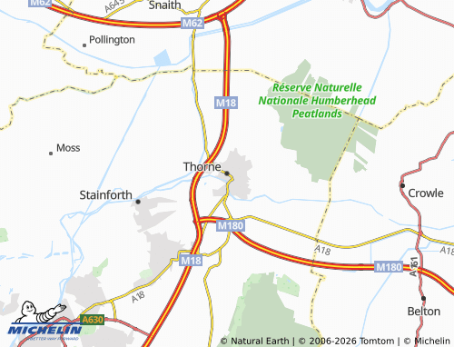 MICHELIN Thorne map - ViaMichelin