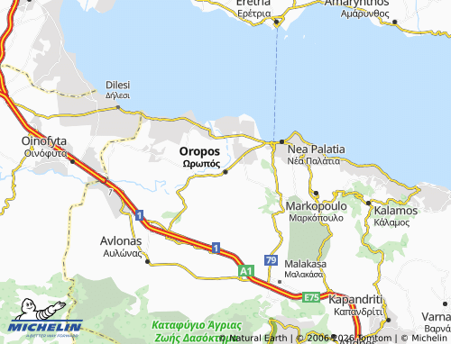 Mapa MICHELIN Oropos - ViaMichelin