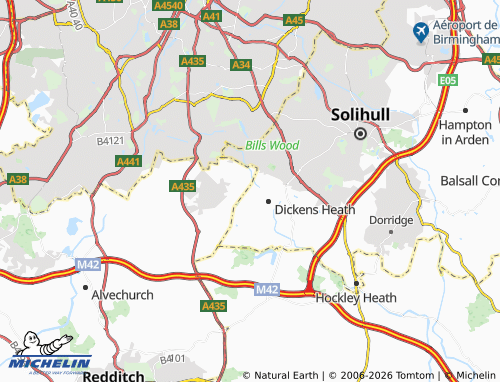 Carte MICHELIN Whitlocks End - ViaMichelin