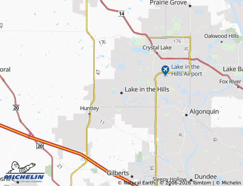 MICHELIN Lake in the Hills map - ViaMichelin
