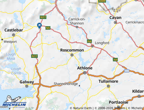 MICHELIN Roscommon map - ViaMichelin