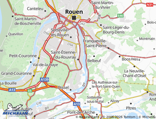 Carte MICHELIN Saint-Étienne-du-Rouvray - ViaMichelin