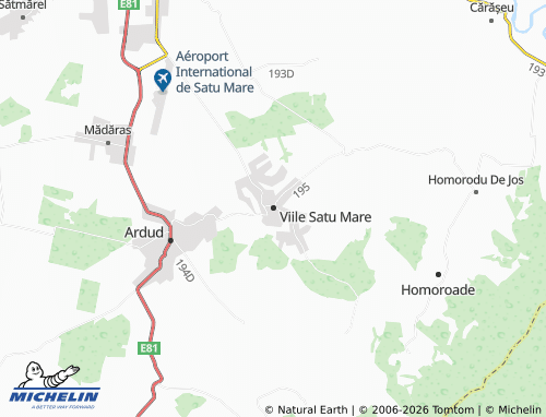 MICHELIN Viile Satu Mare map - ViaMichelin