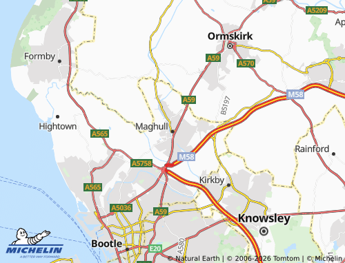 Carte MICHELIN Maghull - ViaMichelin