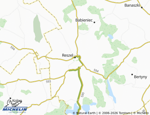 MICHELIN Reszel map - ViaMichelin