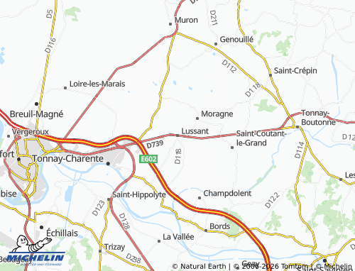 Mapa MICHELIN Lussant - ViaMichelin