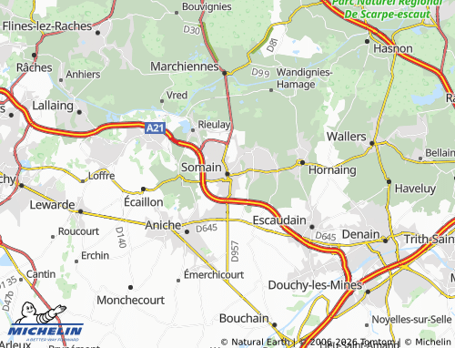 Carte MICHELIN Somain - ViaMichelin
