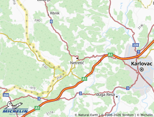 Mapa MICHELIN Netretić - ViaMichelin