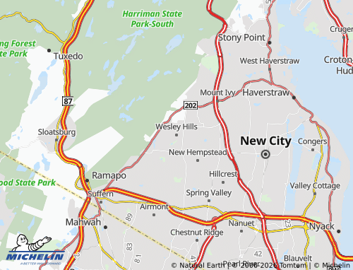 Mapa MICHELIN Wesley Hills - ViaMichelin