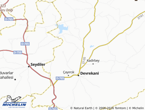 Kaart MICHELIN Bozkoca - ViaMichelin