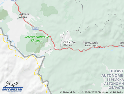 Carte MICHELIN Obluchenskiy rayon - ViaMichelin