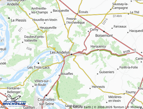 MICHELIN Les Andelys map - ViaMichelin