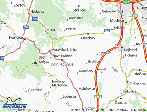 Kaart MICHELIN Mělčany - ViaMichelin