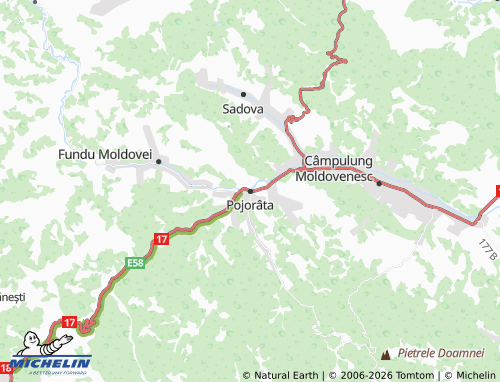 Mapa MICHELIN Pojorâta - ViaMichelin