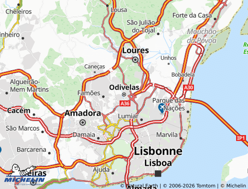 MICHELIN Odivelas map - ViaMichelin