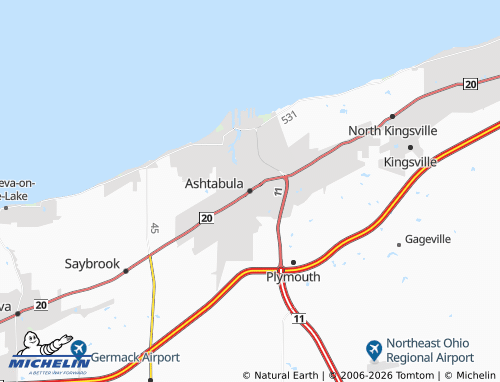 Mappa MICHELIN Ashtabula - ViaMichelin