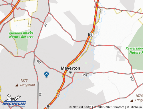 Kaart MICHELIN Valley Settlements AH - ViaMichelin