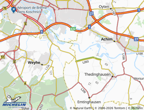 MICHELIN Ahausen map - ViaMichelin