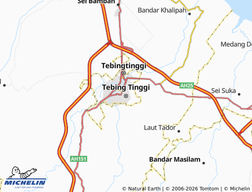 MICHELIN Tebing Tinggi map - ViaMichelin