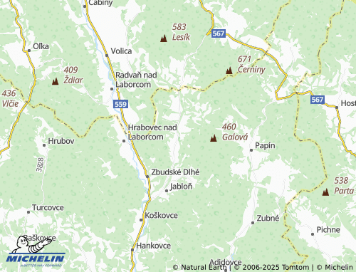 MICHELIN Rokytov pri Humennom map - ViaMichelin