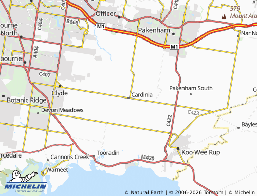 Kaart MICHELIN Cardinia - ViaMichelin
