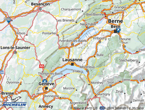 Mappa MICHELIN Gros-de-Vaud - ViaMichelin