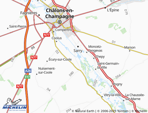 Carte MICHELIN Sogny-aux-Moulins - ViaMichelin
