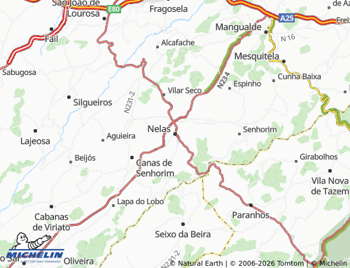 MICHELIN Nelas map - ViaMichelin