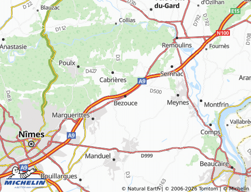 MICHELIN Bezouce map - ViaMichelin