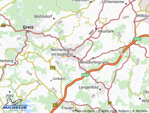MICHELIN-Landkarte Reichenbach im Vogtland - ViaMichelin