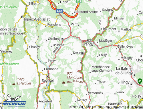 MICHELIN Desingy map - ViaMichelin