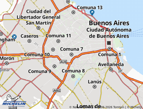 Kaart MICHELIN Comuna 7 - ViaMichelin