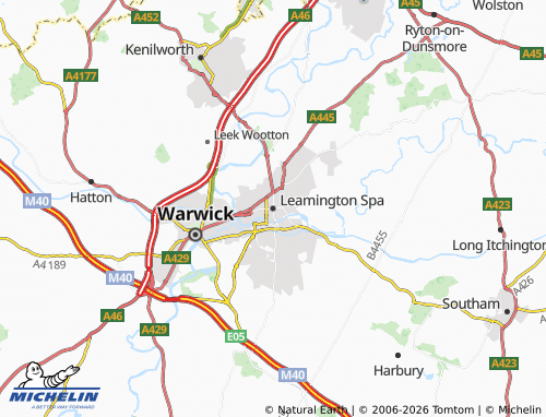 MICHELIN Leamington Spa map - ViaMichelin
