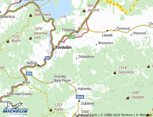 MICHELIN Zábiedovo map - ViaMichelin
