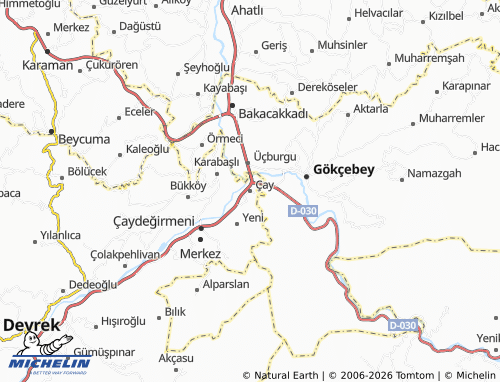 Kaart MICHELIN Çay - ViaMichelin