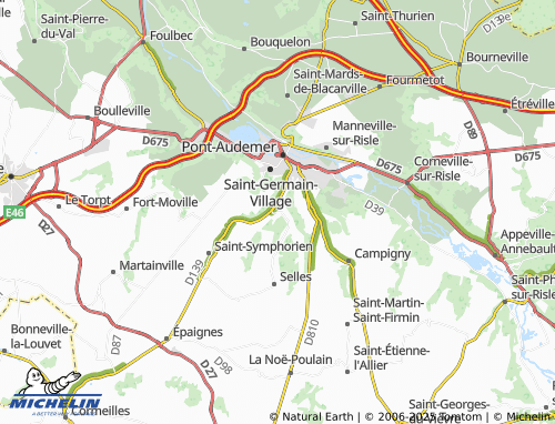 MICHELIN Tourville-sur-Pont-Audemer map - ViaMichelin