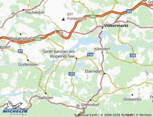 MICHELIN-Landkarte Sankt Kanzian am Klopeiner See - ViaMichelin