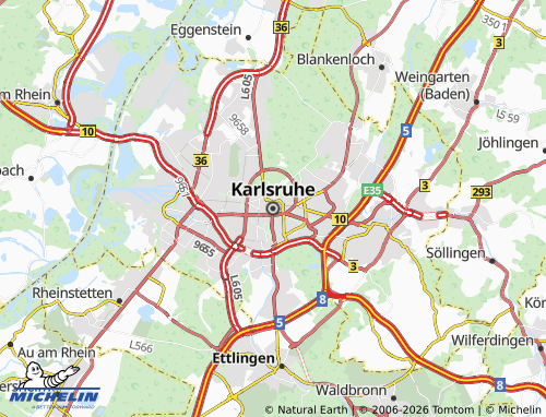 Carte MICHELIN Karlsruhe - ViaMichelin