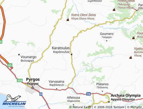 Carte MICHELIN Karatoulas - ViaMichelin