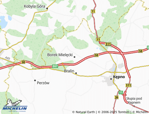 MICHELIN Borek Mielęcki map - ViaMichelin