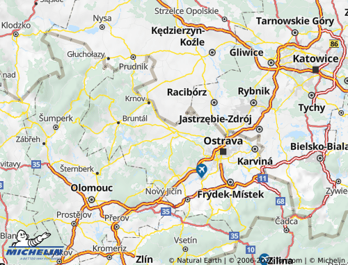 Mappa MICHELIN Opava - ViaMichelin