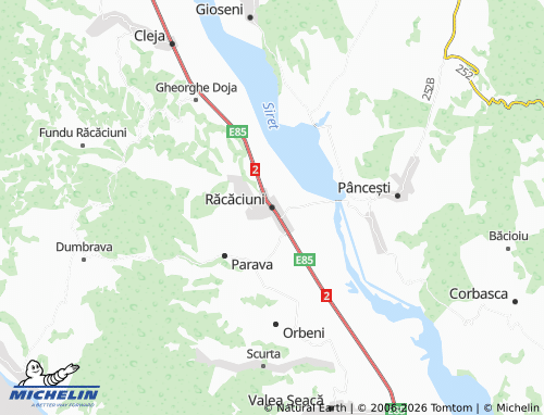MICHELIN Răcăciuni map - ViaMichelin