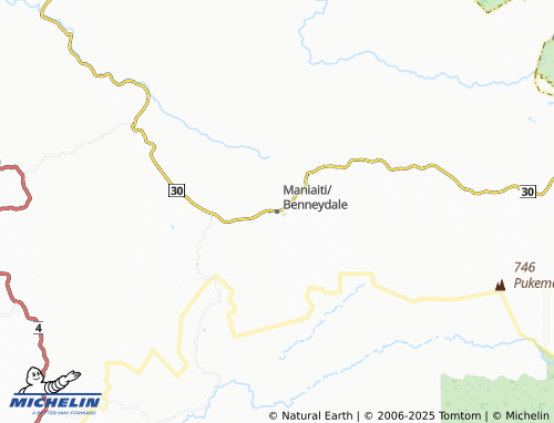 MICHELIN Maniaiti/Benneydale map - ViaMichelin