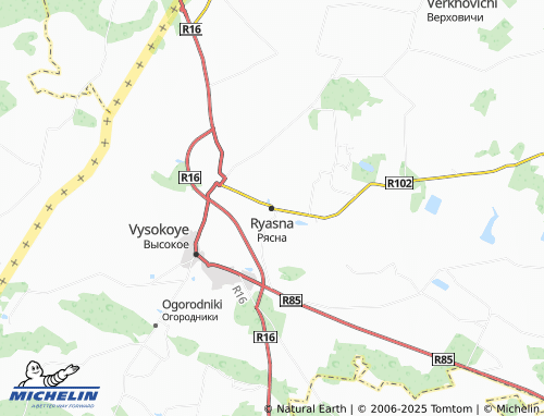 MICHELIN Ryasna map - ViaMichelin